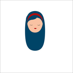 Vector of an avatar of a girl with blue hair.