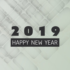 Simple New Year Card, Cover or Background Design Template - 2019