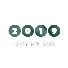 Fototapeta na wymiar Simple Green and White New Year Card, Cover or Background Design Template - 2019