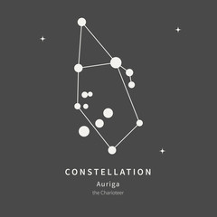 The Constellation Of Auriga. The Charioteer - linear icon. Vector illustration of the concept of astronomy.