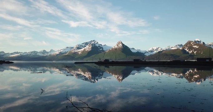Valdez Alaska von oben 