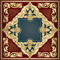 Golden ornate decorative vintage card