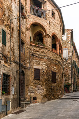 Colorful narrow streets in the medieval town of Campiglia Marittima in Tuscany - 16