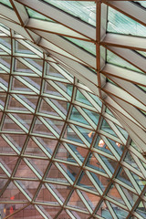the roof of the shopping centre. steel and glass