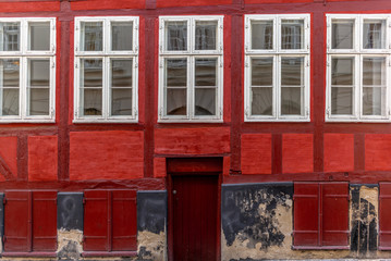 Fototapeta na wymiar View of old timber houses in Copenhagen in Autumn - 1