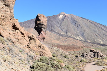 Famous Roques de Garcia at the Teide Volcano Mountain in Tenerife, Europe