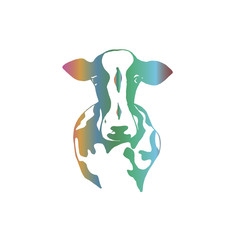 Color and white illustration of a sacred indian animal.