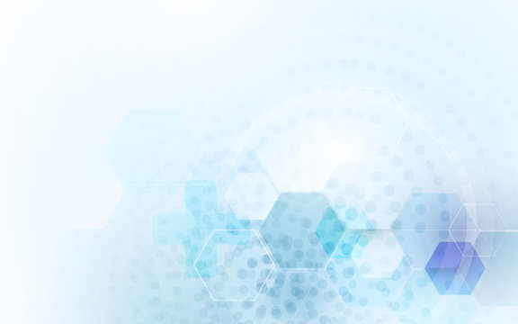 Abstract technology digital hi tech hexagons concept background. Space for your text