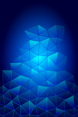 blue abstract polygon vertical background