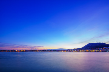 sunset over in Zante town harbor, Zakinthos
