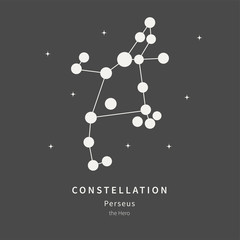 The Constellation Of Perseus. The Hero - linear icon. Vector illustration of the concept of astronomy.