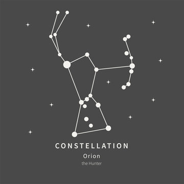 The Constellation Of Orion. The Hunter - linear icon. Vector illustration of the concept of astronomy.