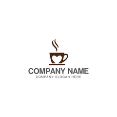 Coffee lovers logo design vector template