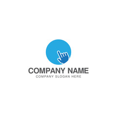 Touch screen technology logo design vector template