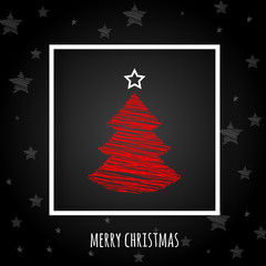 Modern creative Christmas greeting card design red