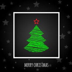 Modern creative Christmas greeting card design green