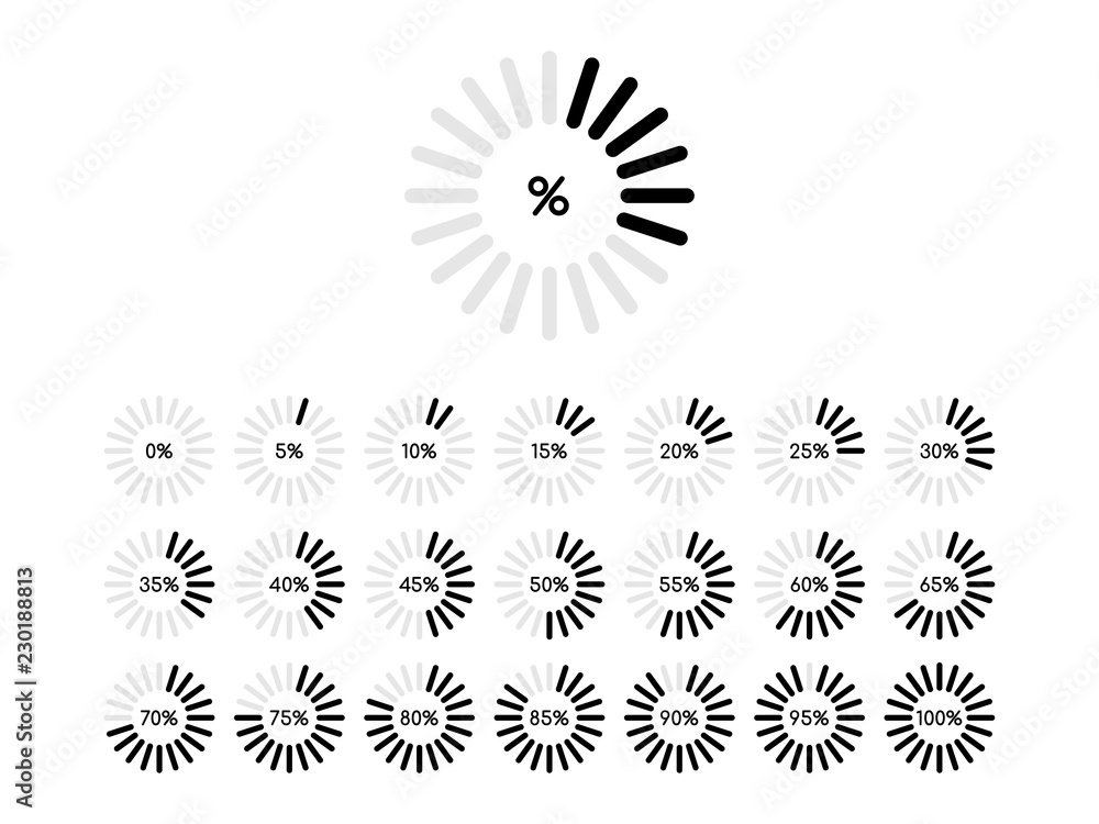 Poster Set of circle percentage diagrams for infographics design elements