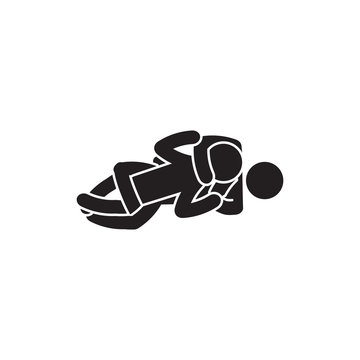 Rear Naked Choke Icon. Person Choking Icon. Vector. 