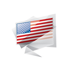 USA flag, vector illustration on a white background