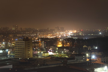 Fototapeta na wymiar the lights of the night city