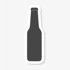 Beer bottle glass sticker isolated on white background 