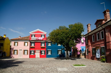 Colorful houses  on Burano Island