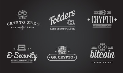 Set of Vector Cyber Security Identity Badges and Signs Can be used as Logotype