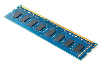 Photo of DDR RAM memory module isolated on white background
