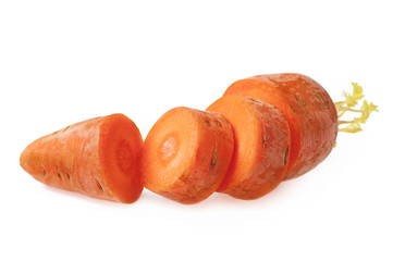 Sweet carrot on a white background.