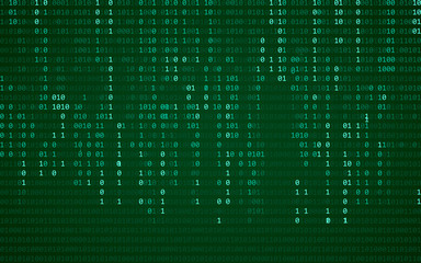 Digital binary data and streaming binary code background. Matrix background with digits 1.0. Vector illustration