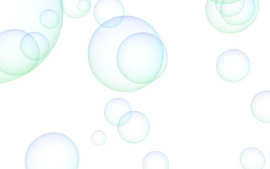 Light pastel colored background with pink bubbles. Wallpaper, texture blue balloons. 3D illustration