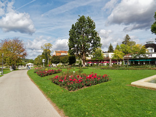 .Kurpark und Regentenbau im Staatsbad Bad Kissingen, Unterfranken, Franken, Bayern, Deutschland.