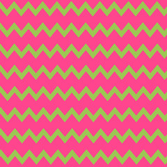Vector of a simple pink background with green zig zag stripes.