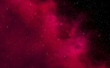 Colorful and beautiful space background. Outer space. Starry outer space texture. Templates, red background. 3D illustration