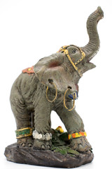 Obraz premium Statuette of an Asian elephant on a white background