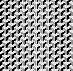 Seamless geometric isometric pattern. 3D illusion.