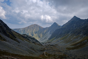 mountain panorama from top of Banikov peak in Slovakian Tatra mountains