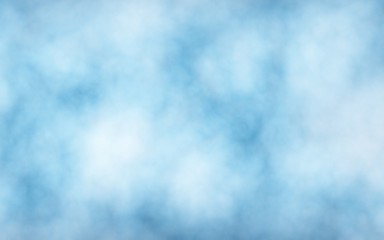 Background of abstract white color smoke isolated on blue color background. The wall of white fog. 3D illustration