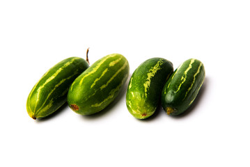 Pointed gourd vegetables on white background