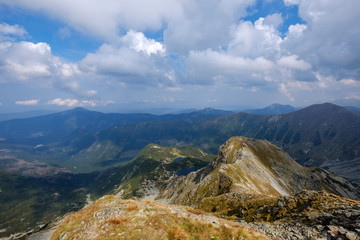 Naklejka na ściany i meble mountain panorama from top of Banikov peak in Slovakian Tatra mountains