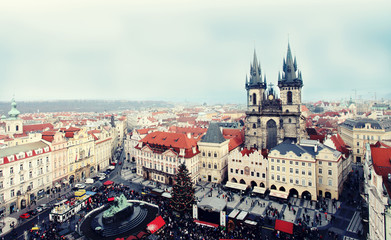 Obraz premium Prague top view