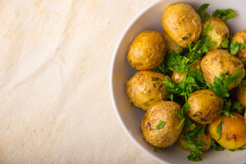 roasted potatoes with fresh parsley