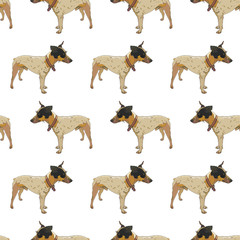 Seamless background with dogs