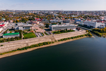 Panoramic view of city Autumn, Tom river.