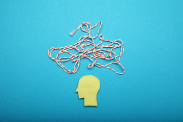 Human brain anxiety, clutter and chaos concept. Mental concentration.