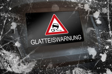 Glatteis Glatteisgefahr Glatteiswarnung Straßenglätte Rutschen