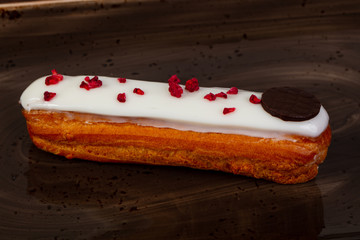 Tasty Eclair with cream