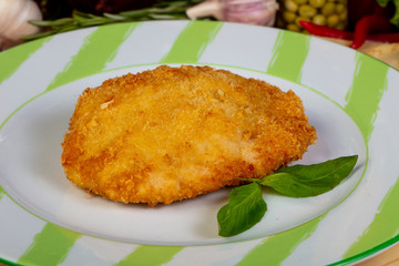Homemade chicken schnitzel