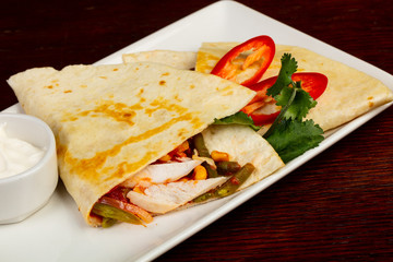 Tortilla with chicken
