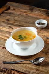 Broth - chicken soup with noodles